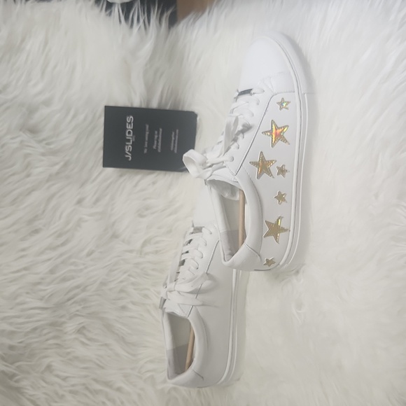 [US7] J SLIDES white Platform Sneaker BNIB - real leather, women's - Picture 3 of 5
